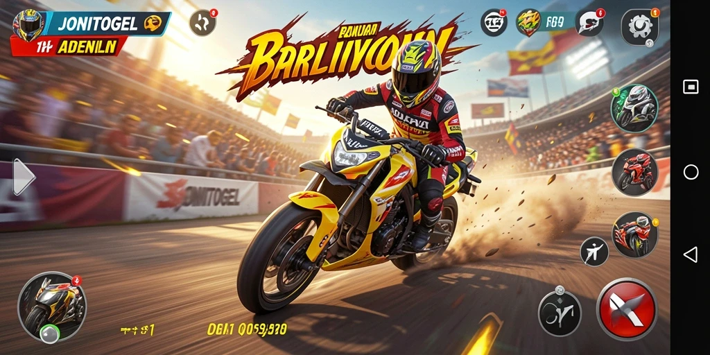 Tangkapan layar JONITOGEL menampilkan balapan motor yang seru dan mendebarkan.