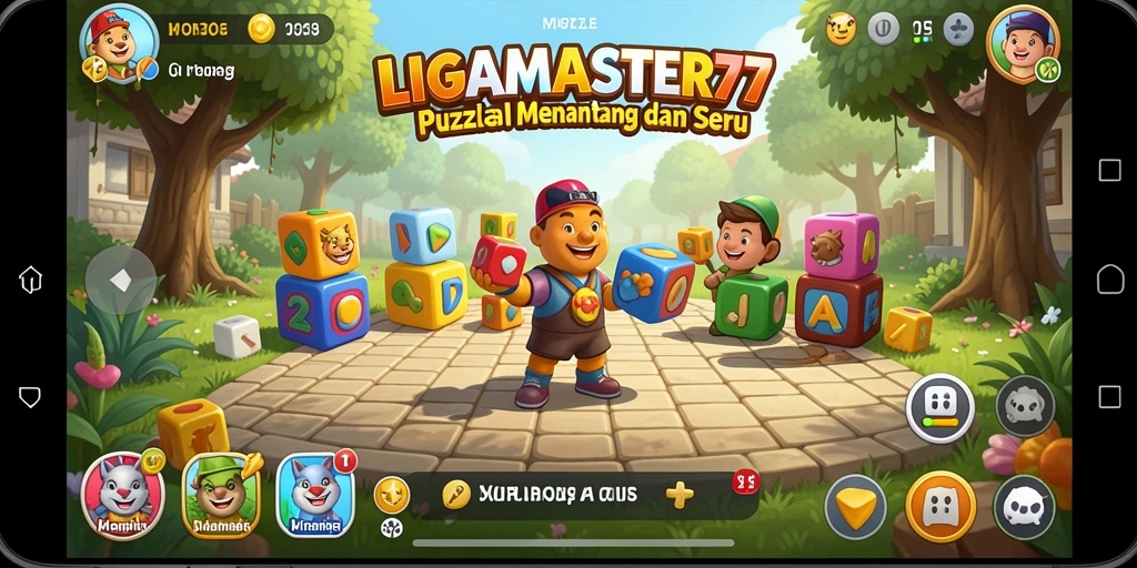 Tampilan gameplay menantang dari LIGAMASTER77 saat memecahkan teka-teki.