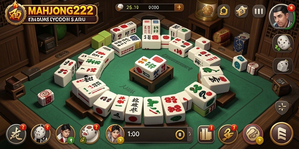 Screenshot gameplay menunjukkan pengelolaan bisnis dalam <strong>MAHJONG222</strong> yang menantang.