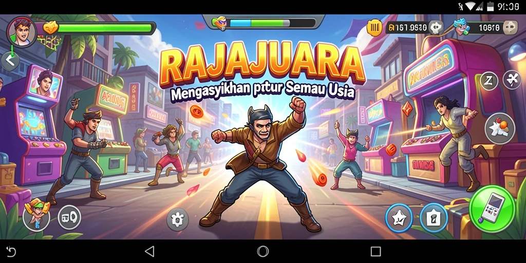 Tangkapan layar RAJAJUARA dengan gameplay seru dan karakter menarik.